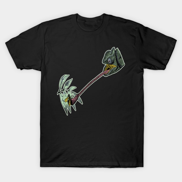 Chameleon Catch T-Shirt by encycloart